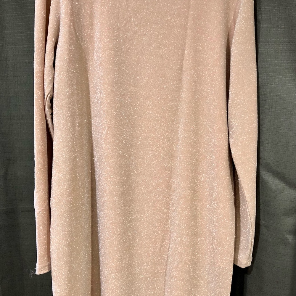 Nude sparkling long sleeve dress from Serra size Large. Never worn just washed. - Picture 5 of 8